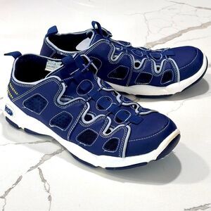 Sand N Sun Men’s Aqua Lace Navy Blue White Water Shoes Beach Vacation Size 10
